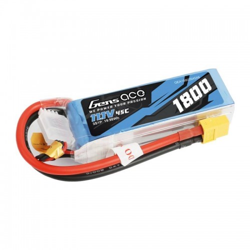 GensAce LiPo 1800mAh 11.1V 45C 3S1P XT60