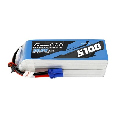 "GensAce" 5100mAh 22.2V 80C 6S1P EC5 akumuliatorius-Pagrindinis