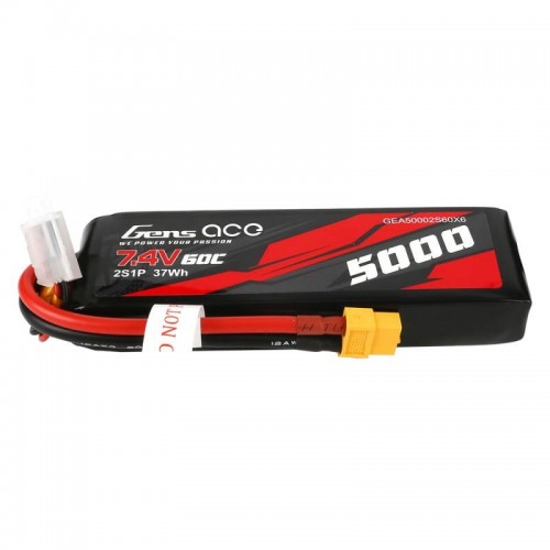 "Gens Ace" 5000mAh 7,4V 50C 2S1P XT60 medžiagos dėklas-LiFePO4