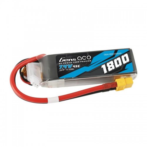 GensAce LiPo 1800mAh 7.4V 45C 2S1P XT60 baterija-LiFePO4