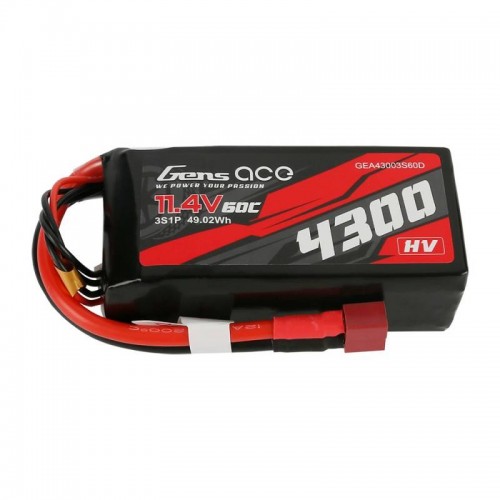 Gens Ace 4300mAh 11.4V 60C 3S1P T-Kištukinis