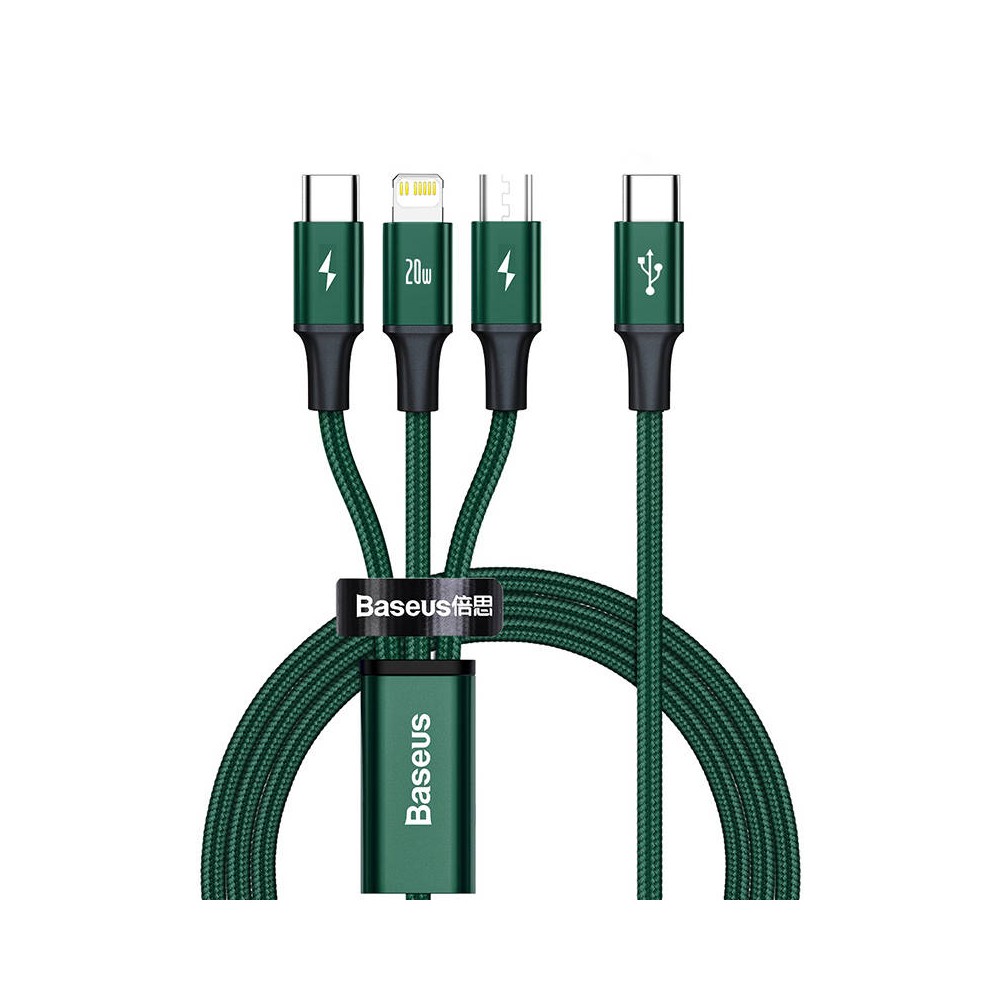 "Baseus Rapid Series 3-IN-1 kabelis USB-C M+L+T 20W 1,5 m "Baseus Rapid Series 3-IN-1 kabelis USB-C M+L+T 20W 1,5 m