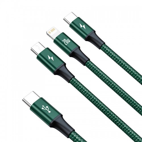 "Baseus Rapid Series 3-IN-1 kabelis USB-C M+L+T 20W 1,5 m "Baseus Rapid Series 3-IN-1 kabelis USB-C M+L+T 20W 1,5 m