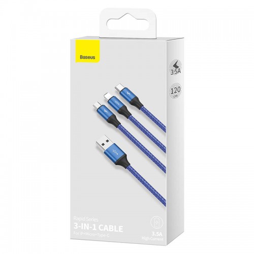 "Baseus Rapid Series 3-IN-1 kabelis USB-C M+L+T 1,2 m "Baseus Rapid Series 3-IN-1 kabelis USB-C M+L+T 1,2 m