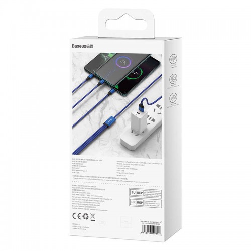 "Baseus Rapid Series 3-IN-1 kabelis USB-C M+L+T 1,2 m "Baseus Rapid Series 3-IN-1 kabelis USB-C M+L+T 1,2 m