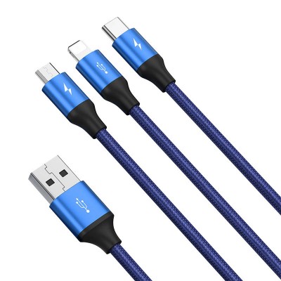 "Baseus Rapid Series 3-IN-1 kabelis USB-C M+L+T 1,2 m