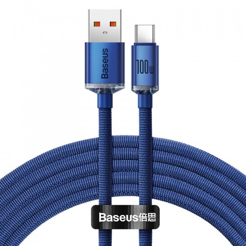 "Baseus Crystal Shine" USB laidas į USB-C, 5A100W1,2 m "Baseus Crystal Shine" USB laidas į USB-C, 5A100W1,2 m