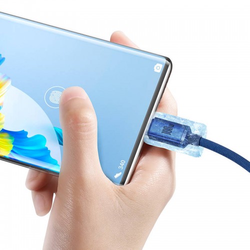 "Baseus Crystal Shine" USB laidas į USB-C, 5A100W1,2 m "Baseus Crystal Shine" USB laidas į USB-C, 5A100W1,2 m
