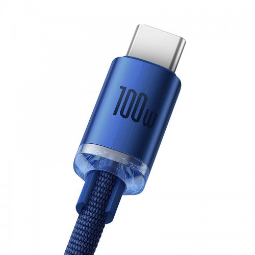 "Baseus Crystal Shine" USB laidas į USB-C, 5A100W1,2 m "Baseus Crystal Shine" USB laidas į USB-C, 5A100W1,2 m