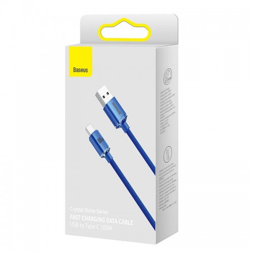 "Baseus Crystal Shine" USB laidas į USB-C, 5A100W1,2 m "Baseus Crystal Shine" USB laidas į USB-C, 5A100W1,2 m