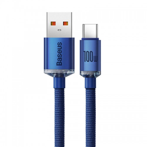 "Baseus Crystal Shine" USB laidas į USB-C, 5A100W1,2 m "Baseus Crystal Shine" USB laidas į USB-C, 5A100W1,2 m