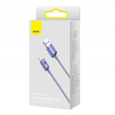 "Baseus Crystal Shine" USB laidas į USB-C, 100 W, 2 m