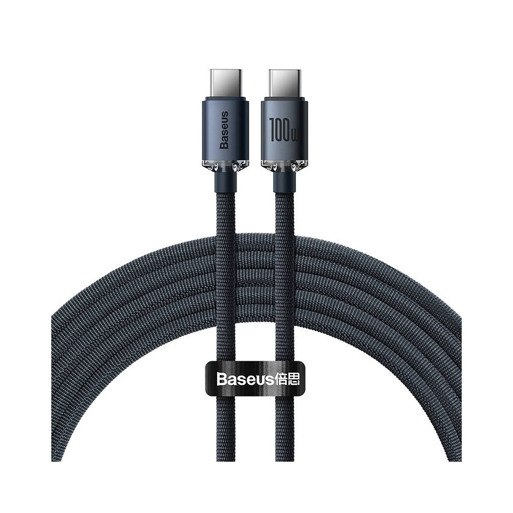 "Baseus Crystal Shine" USB kabelis-C į USB-C, 100 W, 1,2 m