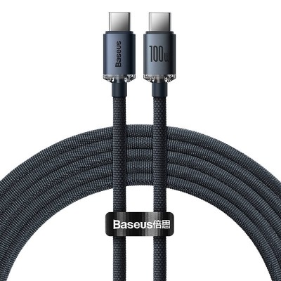 "Baseus Crystal Shine" USB kabelis-C į USB-C, 100 W, 1,2 m