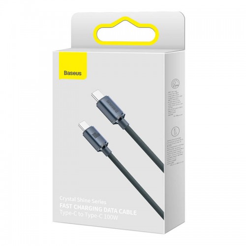 "Baseus Crystal Shine" USB kabelis-C į USB-C, 100 W, 1,2 m