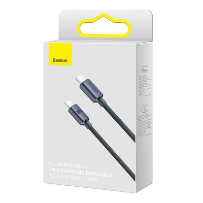 "Baseus Crystal Shine" USB kabelis-C į USB-C, 100 W, 1,2 m