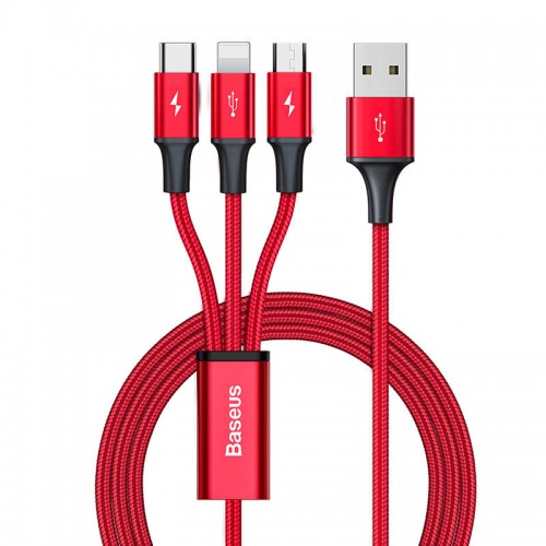 "Baseus Rapid Series 3-IN-1 kabelis USB-C M+L+T 1,2 m (