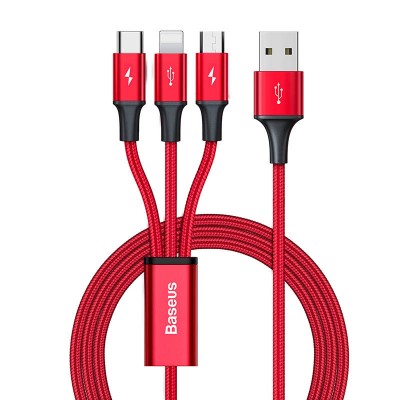 "Baseus Rapid Series 3-IN-1 kabelis USB-C M+L+T 1,2 m (