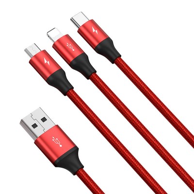 "Baseus Rapid Series 3-IN-1 kabelis USB-C M+L+T 1,2 m (