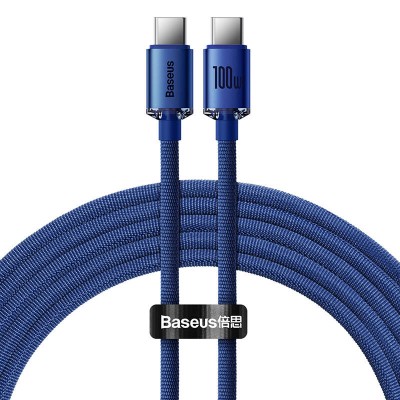 "Baseus Crystal Shine" USB kabelis-C į USB-C, 100 W, 1,2 m