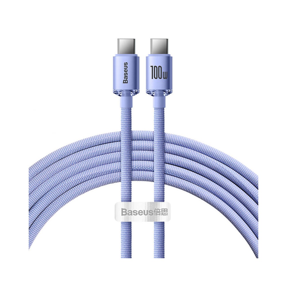 "Baseus Crystal Shine" USB kabelis-C į USB-C, 100 W, 2 m "Baseus Crystal Shine" USB kabelis-C į USB-C, 100 W, 2 m