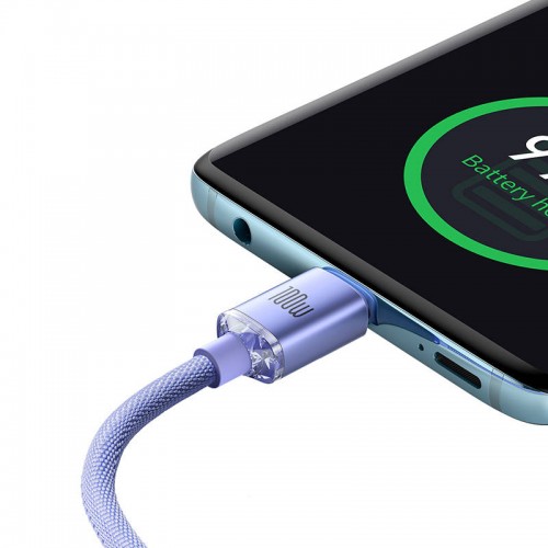 "Baseus Crystal Shine" USB kabelis-C į USB-C, 100 W, 2 m "Baseus Crystal Shine" USB kabelis-C į USB-C, 100 W, 2 m