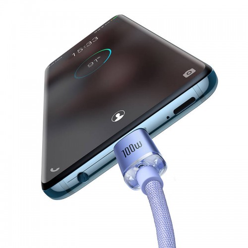 "Baseus Crystal Shine" USB kabelis-C į USB-C, 100 W, 2 m "Baseus Crystal Shine" USB kabelis-C į USB-C, 100 W, 2 m