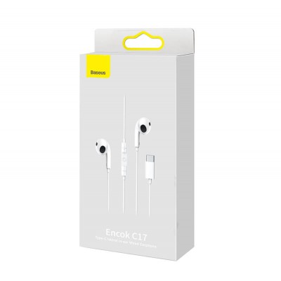 Ausinės "Baseus Encok C17" (baltos spalvos)-Pagrindinis