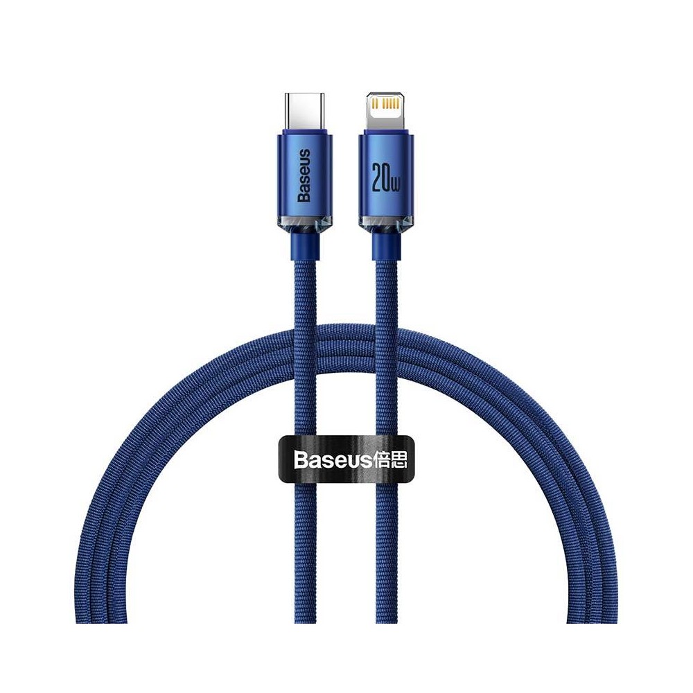 "Baseus Crystal" USB kabelis-C į "Lightning", 20W, 1,2 m