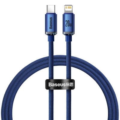 "Baseus Crystal" USB kabelis-C į "Lightning", 20W, 1,2 m