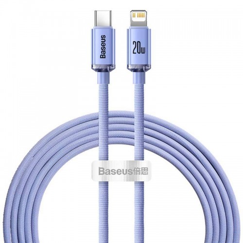 "Baseus Crystal" USB kabelis-C į "Lightning", 20W, PD, 2 m "Baseus Crystal" USB kabelis-C į "Lightning", 20W, PD, 2 m