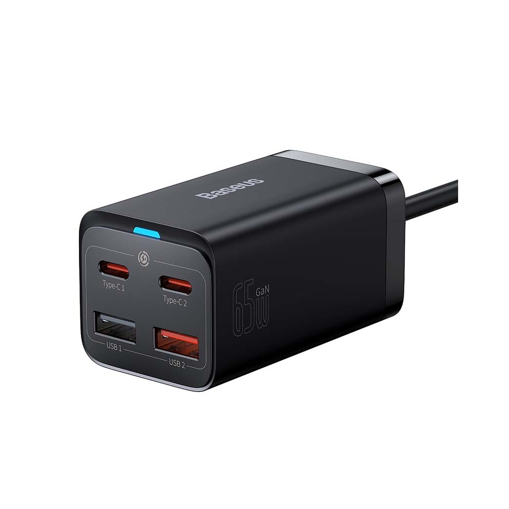 "Baseus" greitasis įkroviklis "GaN3 Pro", 2x USB-C, 2x USB, 65 "Baseus" greitasis įkroviklis "GaN3 Pro", 2x USB-C, 2x USB, 65