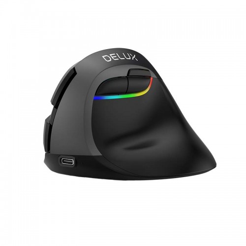 Belaidė vertikalioji pelė Delux M618Mini BT+2.4G RGB 4000DPI