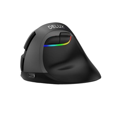 Belaidė vertikalioji pelė Delux M618Mini BT+2.4G RGB 4000DPI