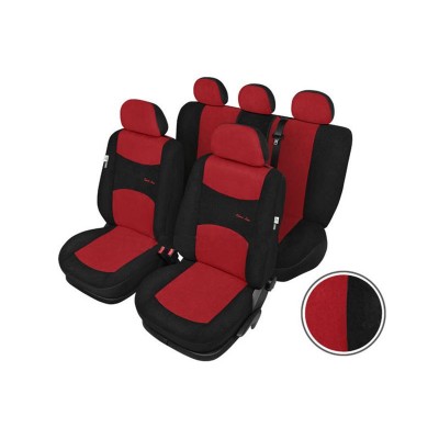 Automobilio sėdynių užvalkalai SIXTOL SPORT LINE + raudona ir