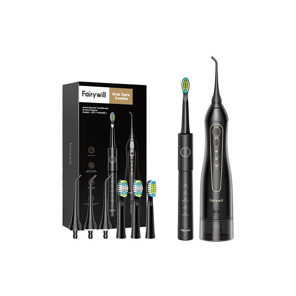 Sonic toothbrush with tip set and water fosser FairyWill FW-5020E +