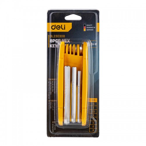 Šešiakampių raktų rinkiniai 1.5-8 mm Deli Tools