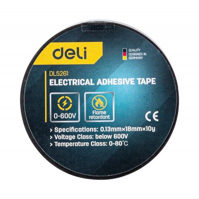 Elektros izoliacinė juosta Deli Tools EDL5261, 10 m-Izoliacinės