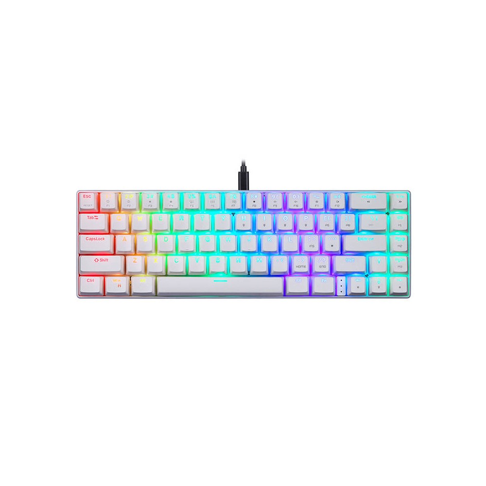 Mechaninė žaidimų klaviatūra Motospeed CK67 RGB (balta)-Laidinė