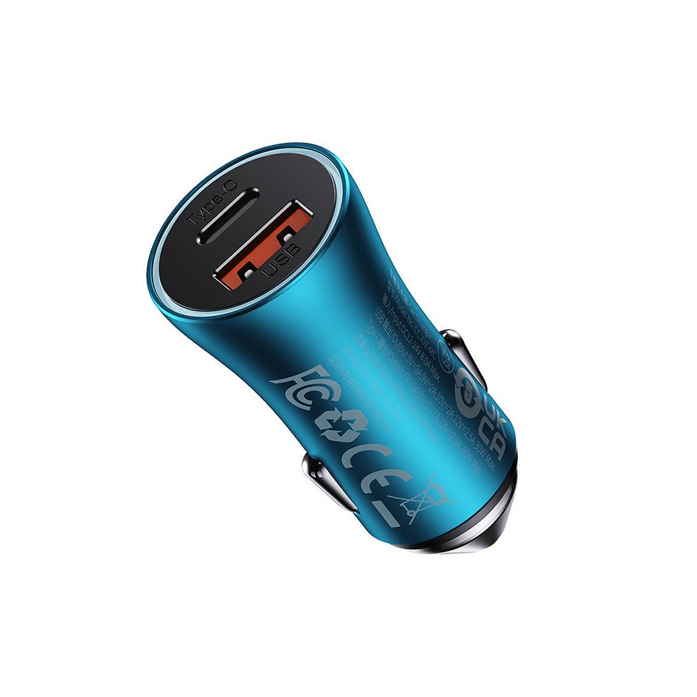 "Baseus Golden Contactor Max" automobilinis įkroviklis, USB +