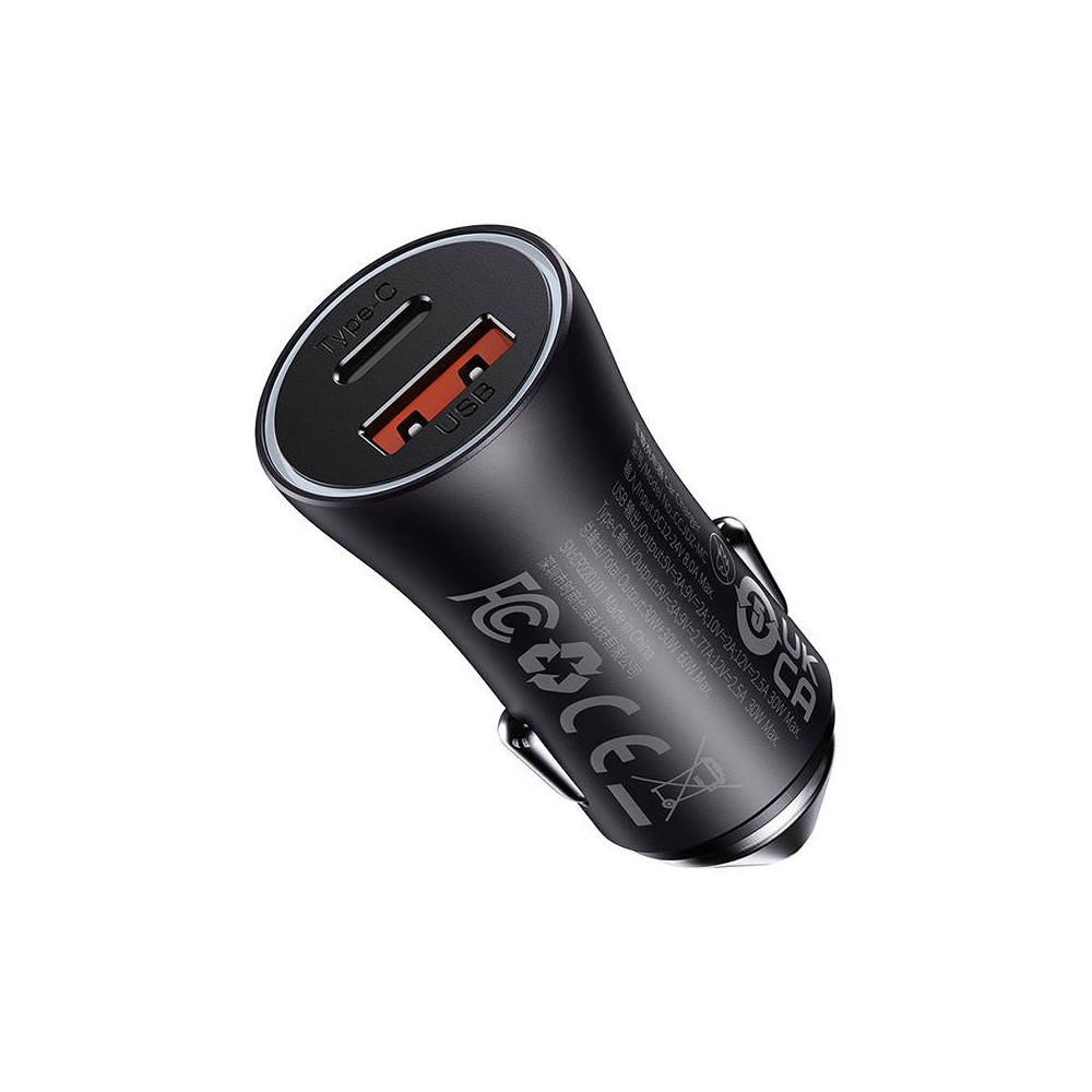 "Baseus Golden Contactor Max" automobilinis įkroviklis, USB +