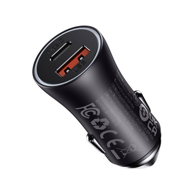 "Baseus Golden Contactor Max" automobilinis įkroviklis, USB +