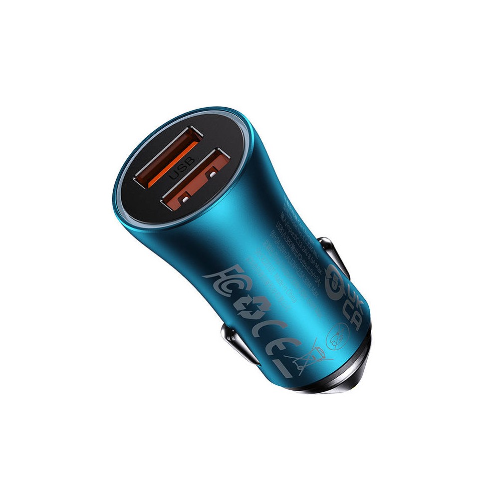 "Baseus Golden Contactor Max" automobilinis įkroviklis, 2x USB