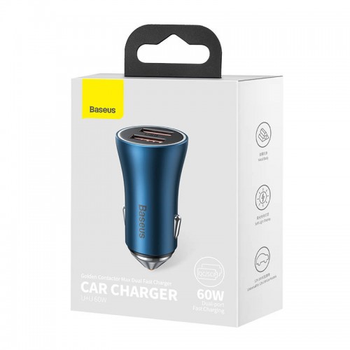 "Baseus Golden Contactor Max" automobilinis įkroviklis, 2x USB