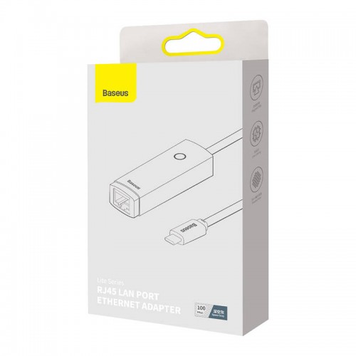 "Baseus Lite" serijos USB-C ir RJ45 tinklo adapteris, 100Mbps