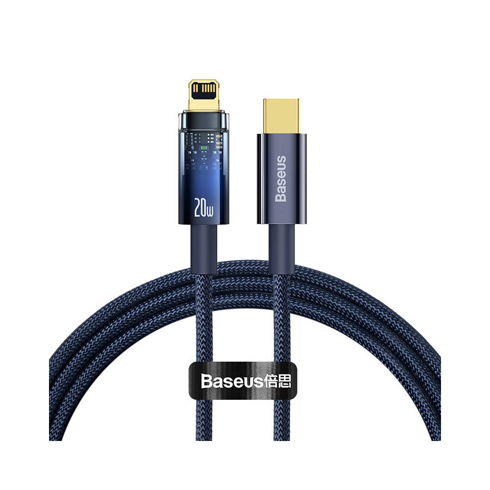 "Baseus Explorer", USB-C ir "Lightning" kabelis, 20 W, 1 m