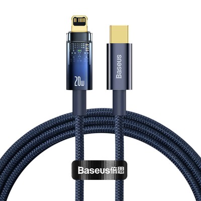 "Baseus Explorer", USB-C ir "Lightning" kabelis, 20 W, 1 m