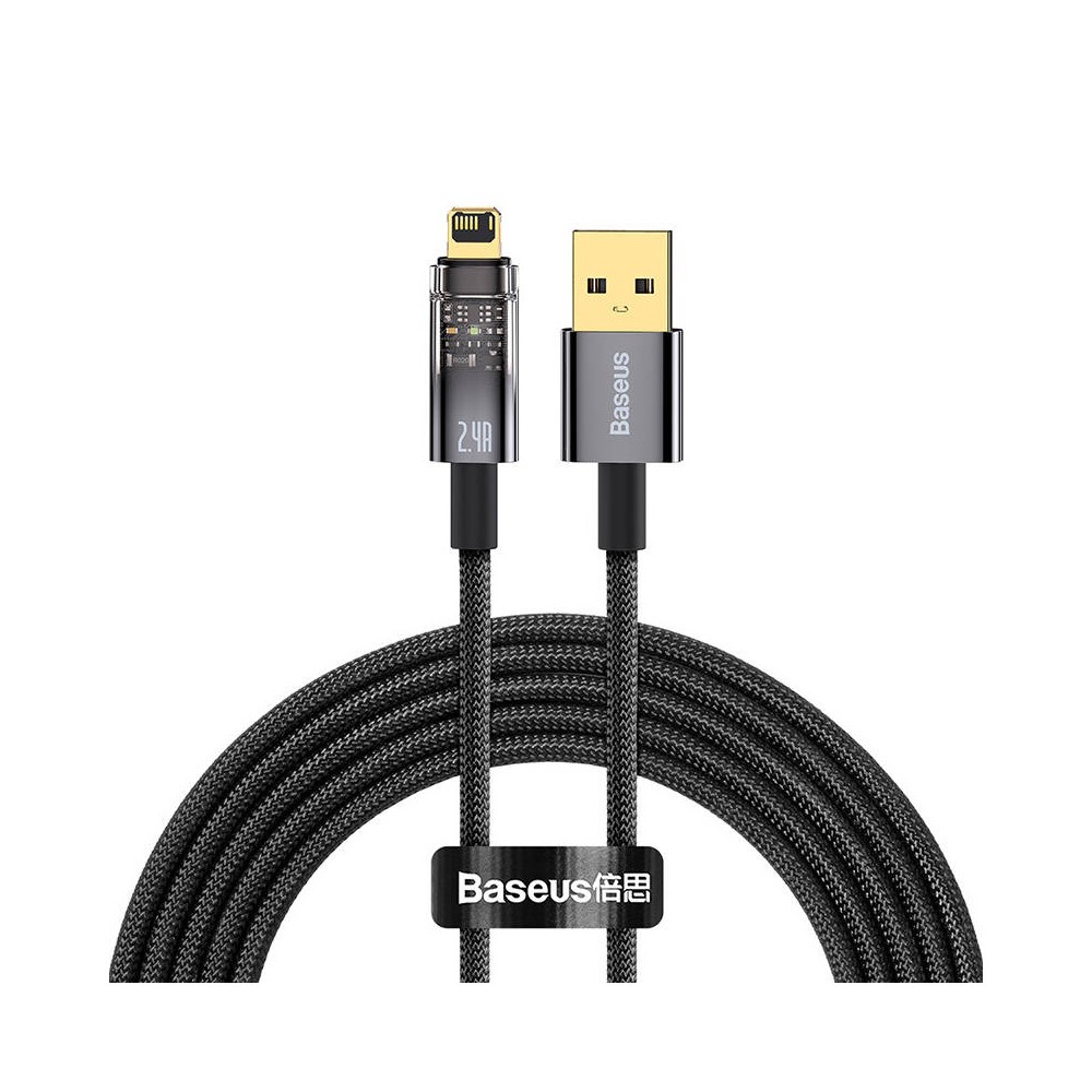 "Baseus Explorer" USB ir "Lightning" kabelis, 2,4 A, 2 m