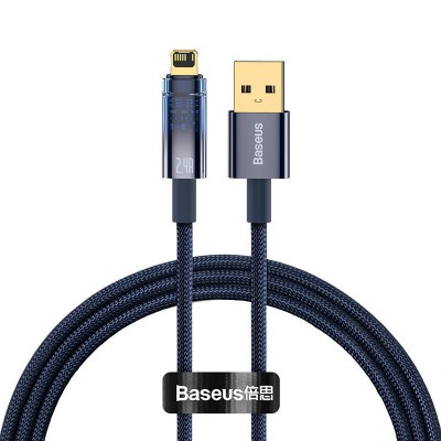 "Baseus Explorer" USB ir "Lightning" kabelis, 2,4 A, 1 m