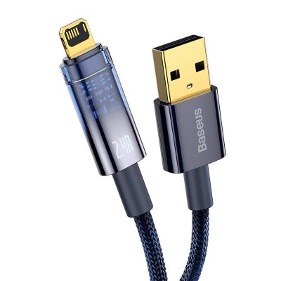 "Baseus Explorer" USB ir "Lightning" kabelis, 2,4 A, 1 m